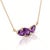 Channel royal sophistication with this deep purple Amethyst trio necklace. Featuring three pear-cut gemstones set in a...