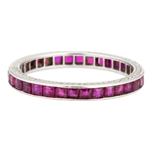 Vintage Art Deco Ruby Eternity Ring Size 5.5