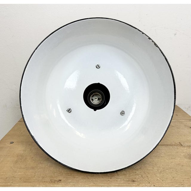 Industrial Black Enamel Bauhaus Pendant Lamp, 1930s For Sale - Image 18 of 18