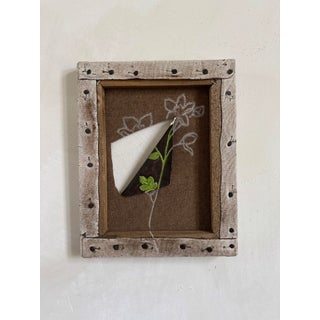 Fluer 3 by Kit King | Acrylic on canvas depicting a flower with a torn paper element. For Sale