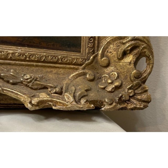 Vintage Original Realism Lady Woman Yarn Sewing Figural Oil Painting on Wood For Sale - Image 13 of 13