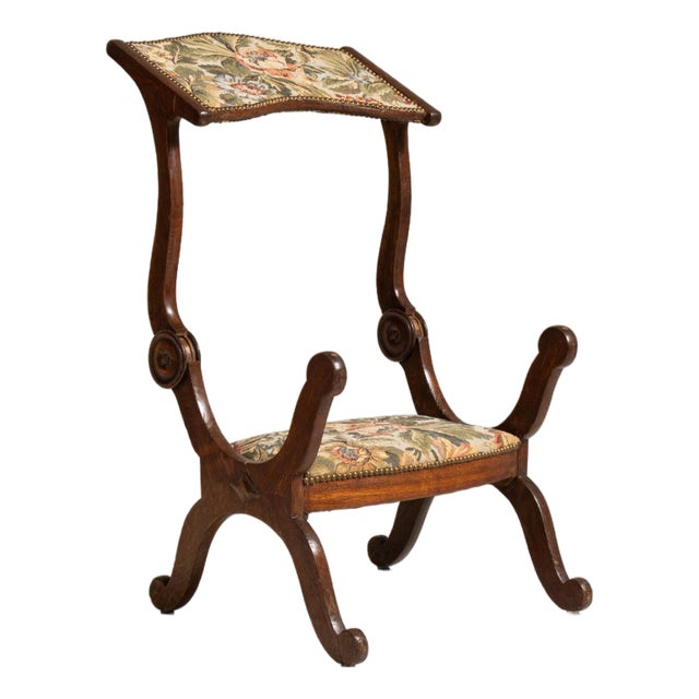 Oak Armchair with Tapestry Upholstery, Antique, France, 19th Century For Sale