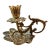Mid-Century Ornate Brass Candlestick Holder With Scrolling Handle For Sale