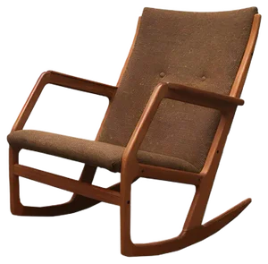 Mid-Century Danish Teak Model 100 Rocking Chair by Søren Georg Jensen for Kubus Møbler, 1960s