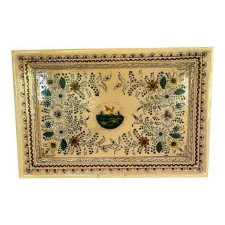 Vintage Hand Painted Olinsla Tray Made in Mexico For Sale