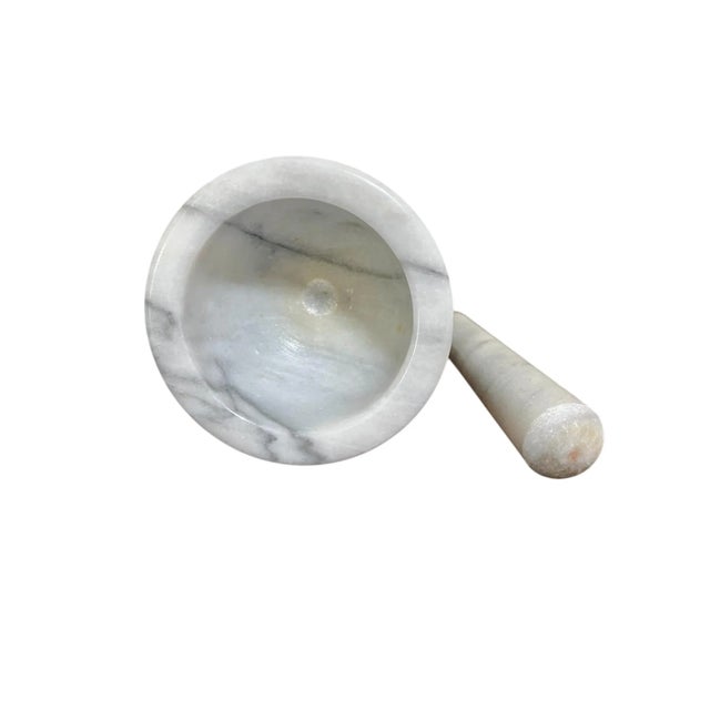 Vintage 1970s Marble Pestle and Mortar Set For Sale - Image 4 of 5