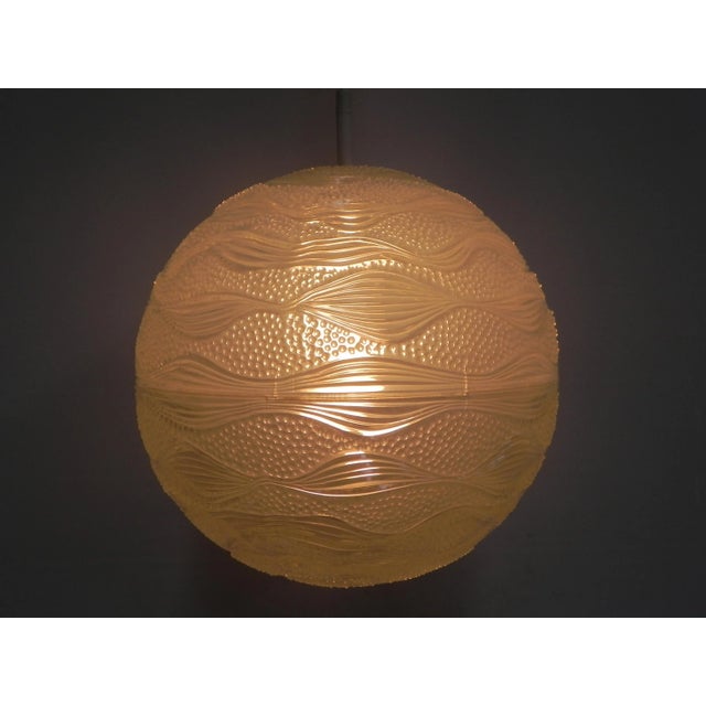 1960s Vintage Hanging Lamp with Round Plastic Globe For Sale - Image 5 of 16