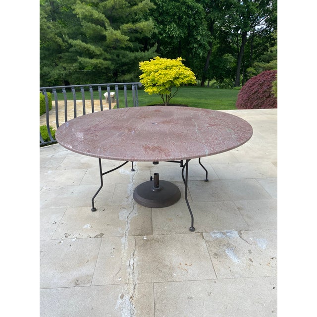 Outdoor Round Granite Table For Sale - Image 10 of 11