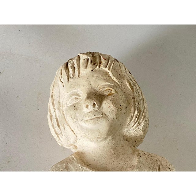 Art Deco Plaster Sitting Woman Sculpture, France, 1930 For Sale - Image 12 of 14