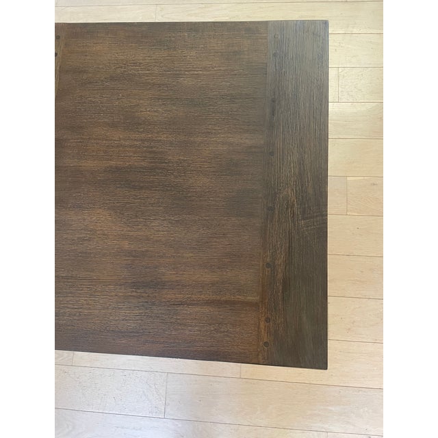 2020s Restoration Hardware (r.h.) English Balustrade Square Side Table - Dark Oak Finish For Sale - Image 5 of 7