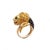 Enamel Lion Ring 18k Yellow Gold Bypass Head & Tail Size 5.5 For Sale - Image 4 of 6