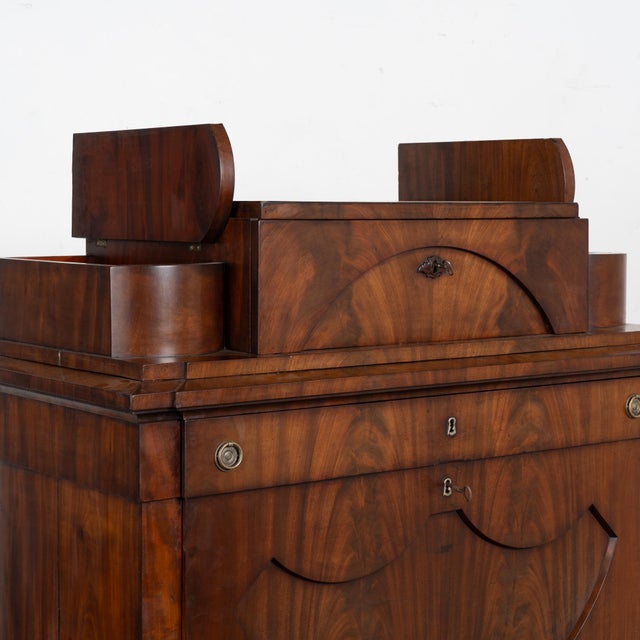 19th Century Danish Biedermeier Mahogany Secretary Bureau For Sale - Image 4 of 14