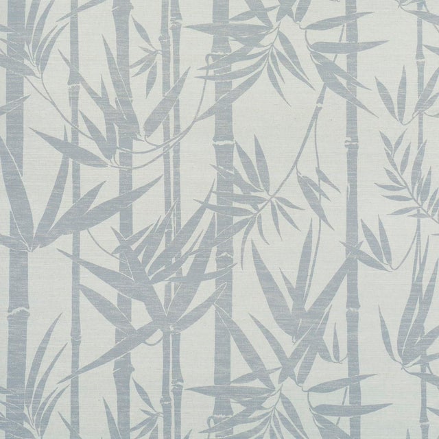 SAMPLE - Schumacher Les Bambous Sisal Wallpaper In Mineral For Sale