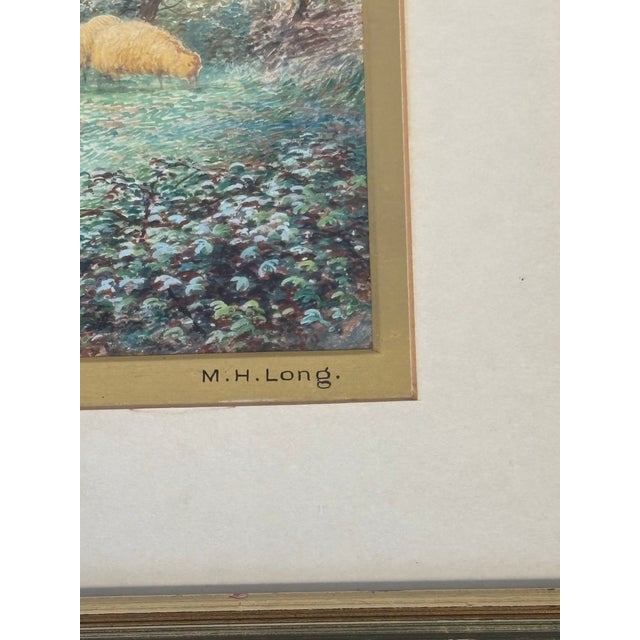 Framed English Pastoral Watercolor For Sale - Image 4 of 5