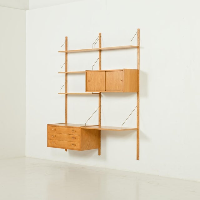 Danish Oak Wall Unit by Preben Sorensen for PS System, Randers, 1970s For Sale - Image 17 of 17