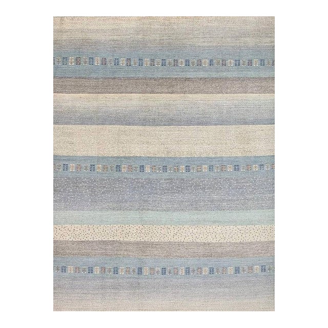 Handwoven Transitional Gabbeh Area Rug 8x10 For Sale