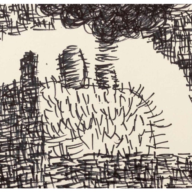 Domenick Capobianco (American, b. 1928), Six Surrealist Works on Paper, Mixed Media, each stamped "Studio Domenick...