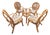 Vintage Palm Beach Bent Rattan & Bamboo Dining Set With Glass Top & 4 Armchairs For Sale