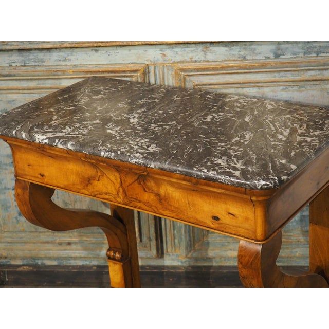 Brown Charming Circa 1825 French Restauration Period Console in Walnut and Burl Walnut For Sale - Image 8 of 17