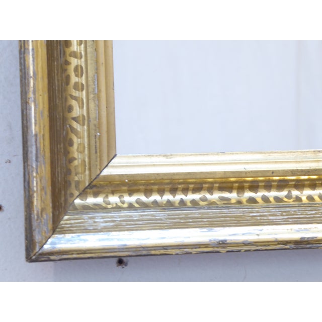 American Antique Stenciled Silver-Gold Accent Mirror For Sale - Image 3 of 3