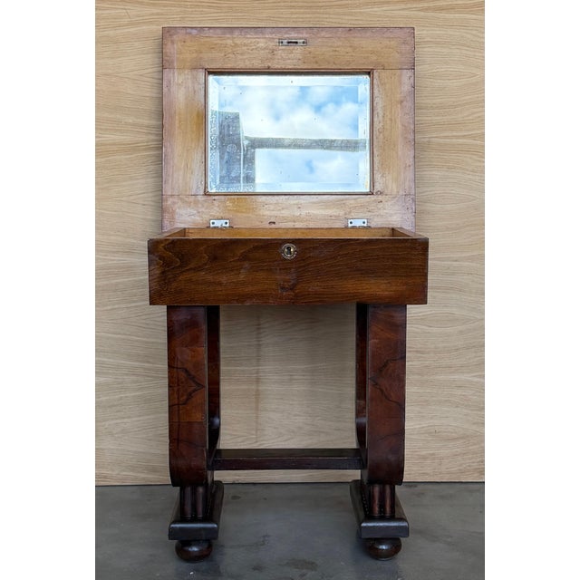 Mid 20th Century Art Deco Sewing Stand Work or Side table Table with Black Ebonized details For Sale - Image 12 of 18
