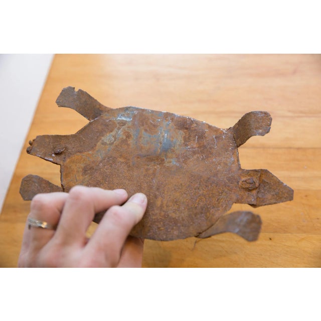Old New House Vintage African Iron Turtle For Sale - Image 4 of 8