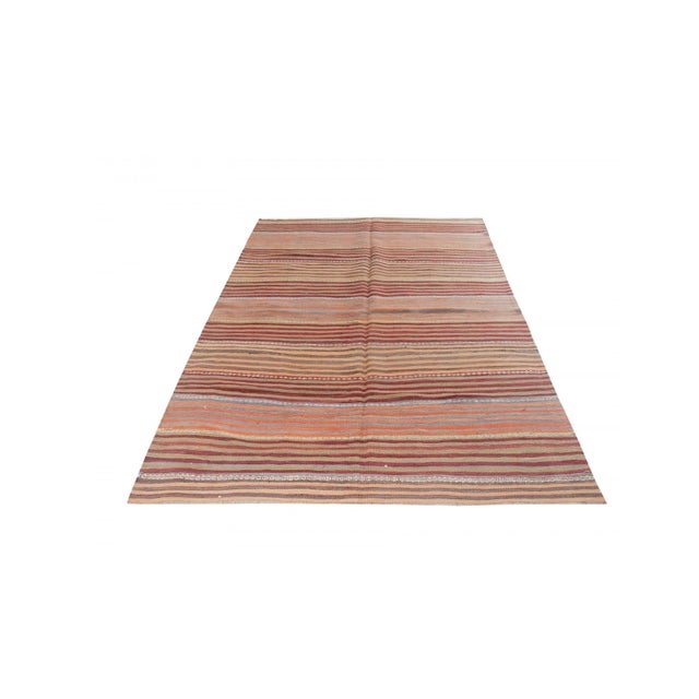 Vintage handwoven decorative kilim rug from Denizli region of Turkey. Approximately 50-60 years old. In very good condition.