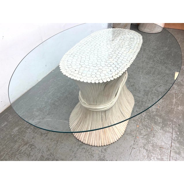 Vintage Coastal Henry Wick Pencil Reed and Wicker Dining Set of 5 For Sale In Philadelphia - Image 6 of 11