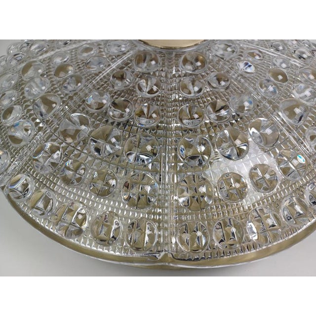 Flush Mount Chandelier in Glass and Brass by Carl Fagerlund for Lyfa, 1960s For Sale - Image 3 of 9