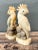 Brown Vintage Onyx and Alabaster Cockatoos - A Pair For Sale - Image 8 of 12