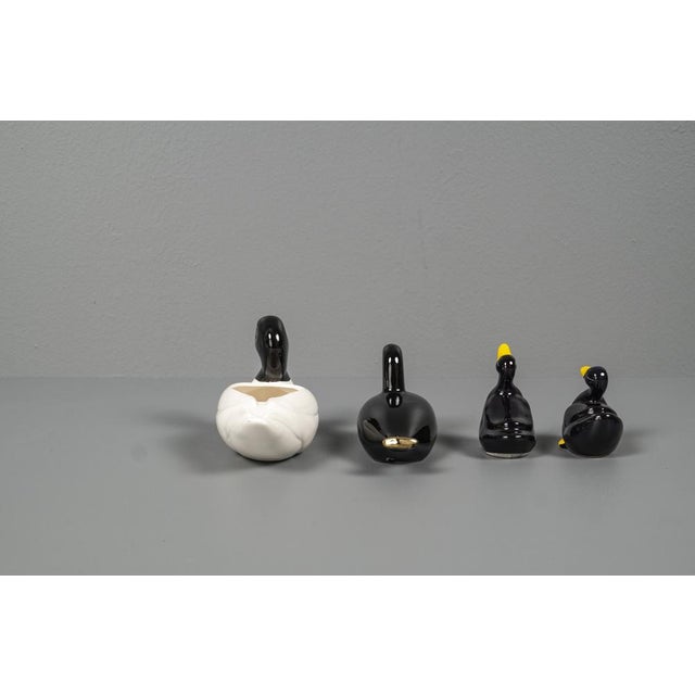 Porcelain Ducks in Black & White, 1970s, Set of 4 For Sale - Image 5 of 14