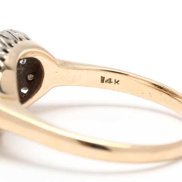 1940s 0.50ctw Diamond Princess Ring, 14k White & Yellow Gold, Ring Size 8.75 For Sale - Image 5 of 6