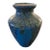 Vintage Mid-Century Modern Mottled Blue & Turquoise Studio Pottery Amphora Vase - Signed For Sale