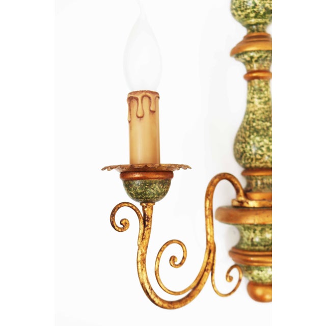 Florentine Hollywood Regency 2-Light Wall Lamp, Italy, 1970s For Sale - Image 6 of 7