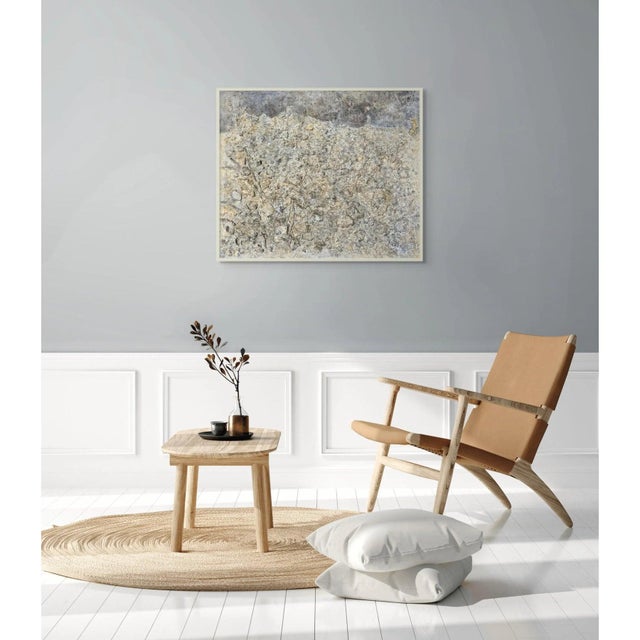 Original Abstract High Relief Neutral Palette Landscape Oil Painting For Sale - Image 4 of 10