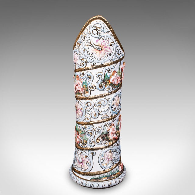 Tall Vintage Stick Stand, Italian, Ceramic, Umbrella Rack, Slimline Vase, c.1960 For Sale - Image 4 of 12