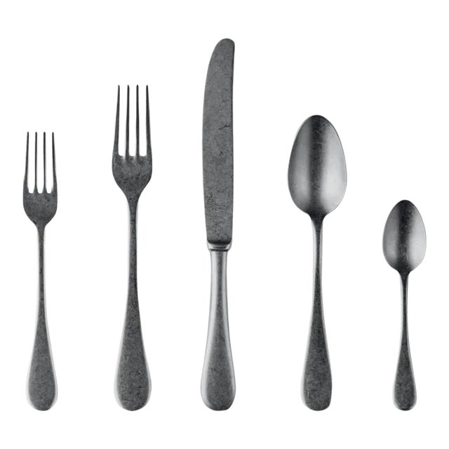 Mepra 20-Piece Flatware Set, Oro Black For Sale