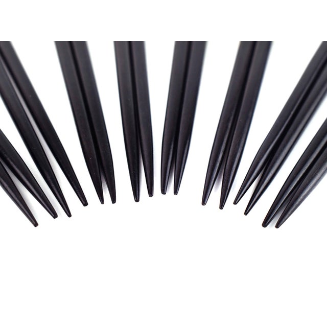 Contemporary Vintage Artisanal Japanese "Nikko-San" Ebony Hardwood Chopsticks - Premium Set of 8 For Sale - Image 3 of 5