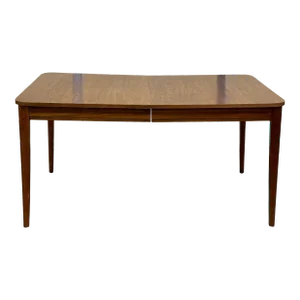 Mid-Century Modern Walnut 60" Dining Table W 1 Extension