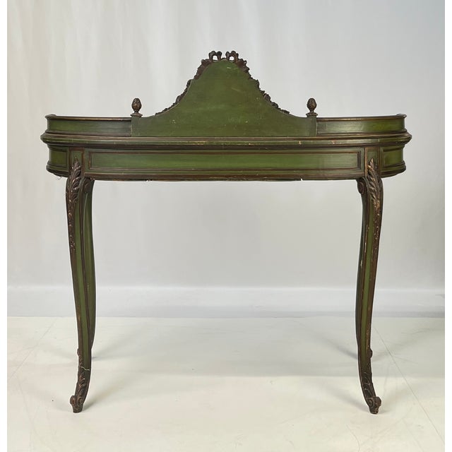 Vintage Italian Venetian Painted Kidney-Shaped Writing Desk or Vanity For Sale - Image 12 of 18