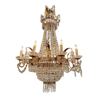 Italian Empire Basket Chandelier For Sale