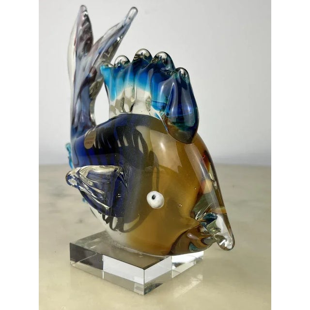 Black Large Vintage Murano Glass Fish, Italy, 1970s For Sale - Image 8 of 10