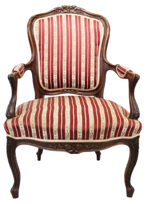 Rococo Armchair of Polished Wood with Carvings, 1890s