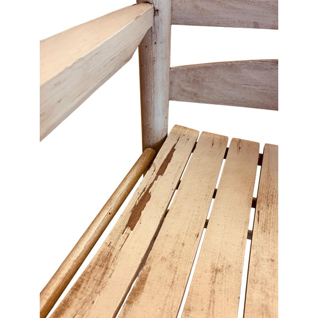 Late 20th Century Handcrafted Hickory Ladder Back Rocking Chair For Sale - Image 9 of 11