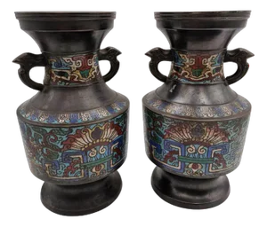 Japanese Vases, Early 20th Century, Set of 2