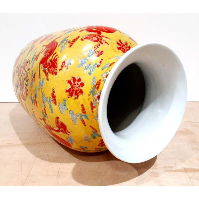 Late 19th Century Late 19th Century Chinese Porcelain Famille Rose Qilin Vase For Sale - Image 5 of 8