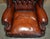 Chesterfield Wingback Chairs and Ottomans in Brown Leather, Set of 4 For Sale - Image 6 of 18