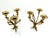 Gold Three-Light Tripod Brass Candlesticks with Organic Floral Decoration, 1960s, Set of 2 For Sale - Image 8 of 8