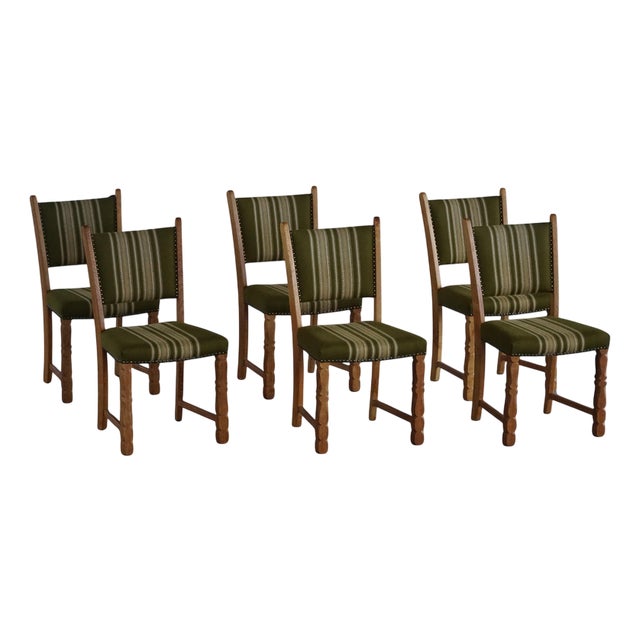 Mid-Century Modern Danish Dining Chairs in Oak by Henning Kjærnulf, 1960, Set of 6 For Sale
