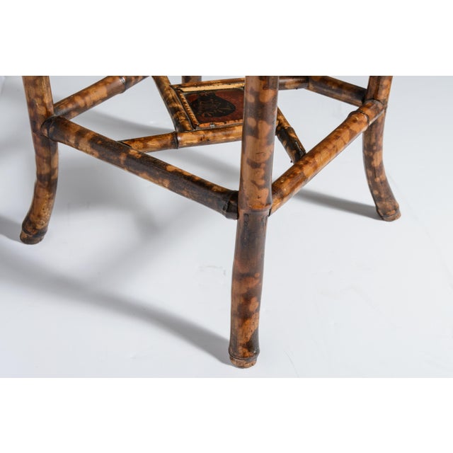 Wood 19Th. Century Octagon Tiger Bamboo & Lacquer Side Table, C1880 For Sale - Image 7 of 13